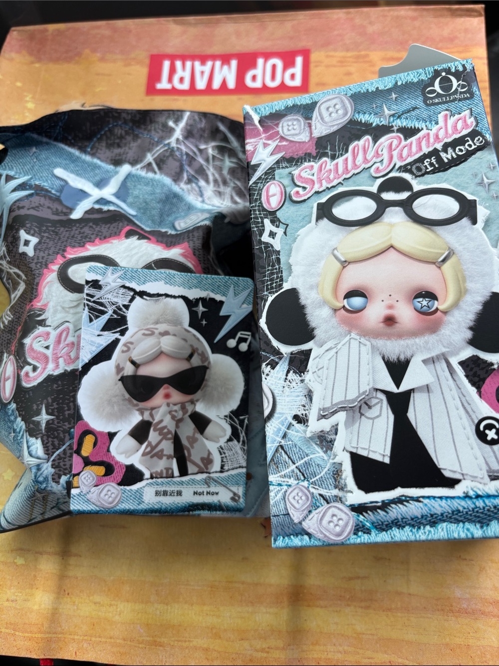 POP MART Skullpanda Off Mode Series Plush Pendant confirmed Box- Not now-